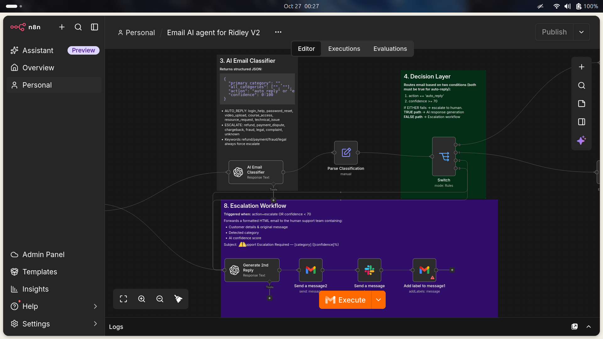 Ridley Academy Support Workflow screenshot — 2 of 3