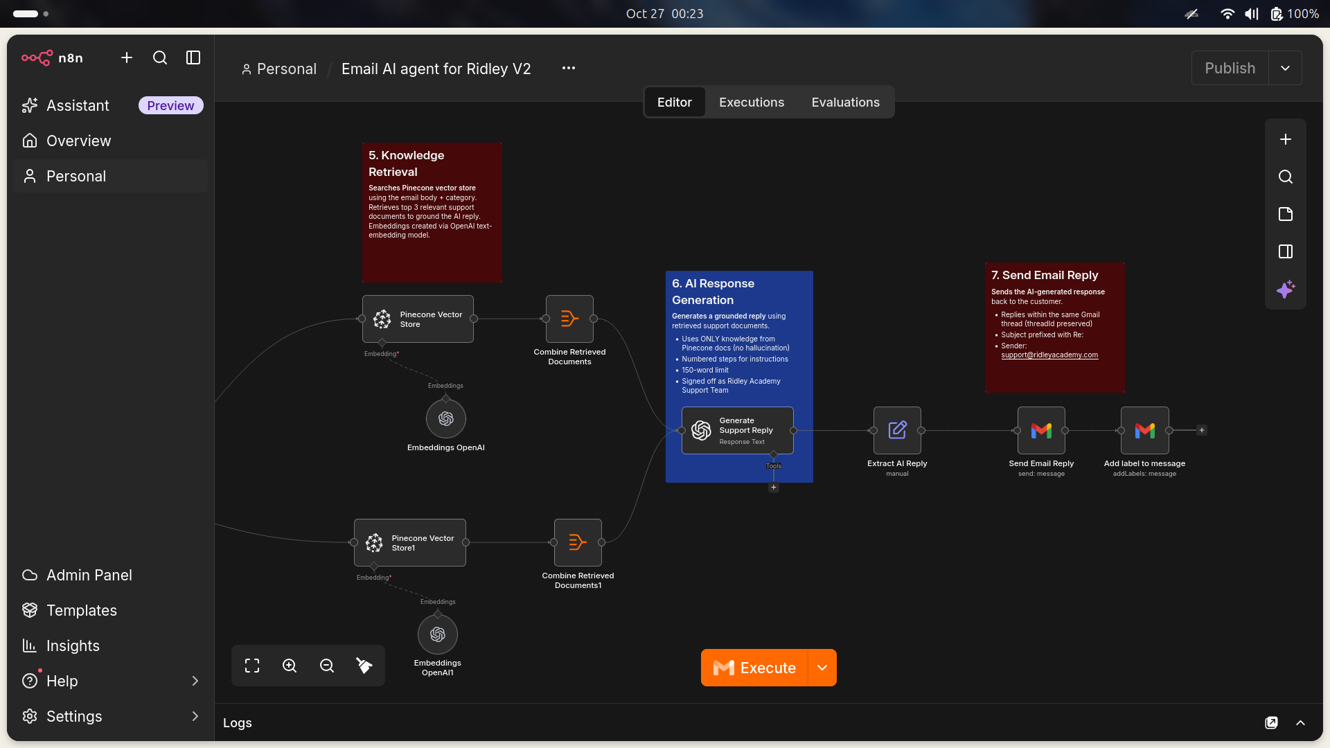 Ridley Academy Support Workflow screenshot — 3 of 3